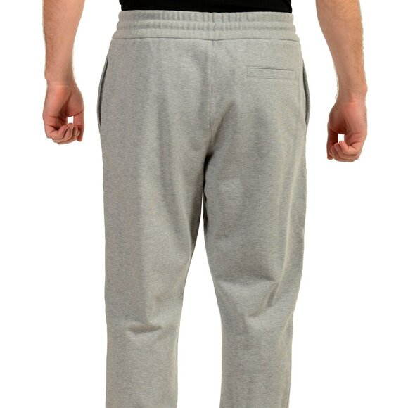 Versace Men's Gray White Logo Embroidered Sweat Track Pants US 5XL IT 62 - Picture 3 of 6